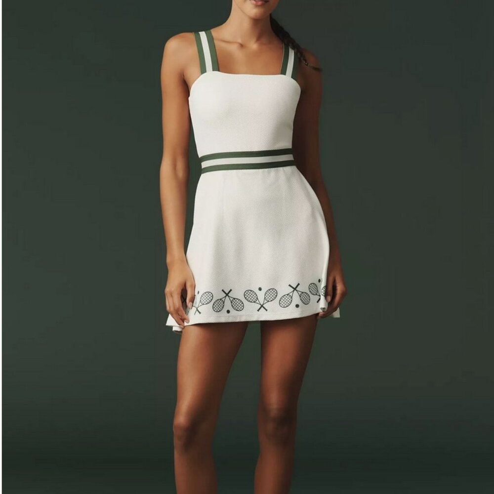 BEACH RIOT miriam tennis mini dress in racquet white NWT - Picture 2 of 4